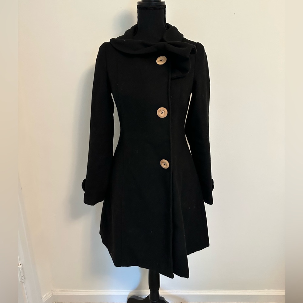 Modcloth Train Travel Trendsetter Coat in Black, Size XS